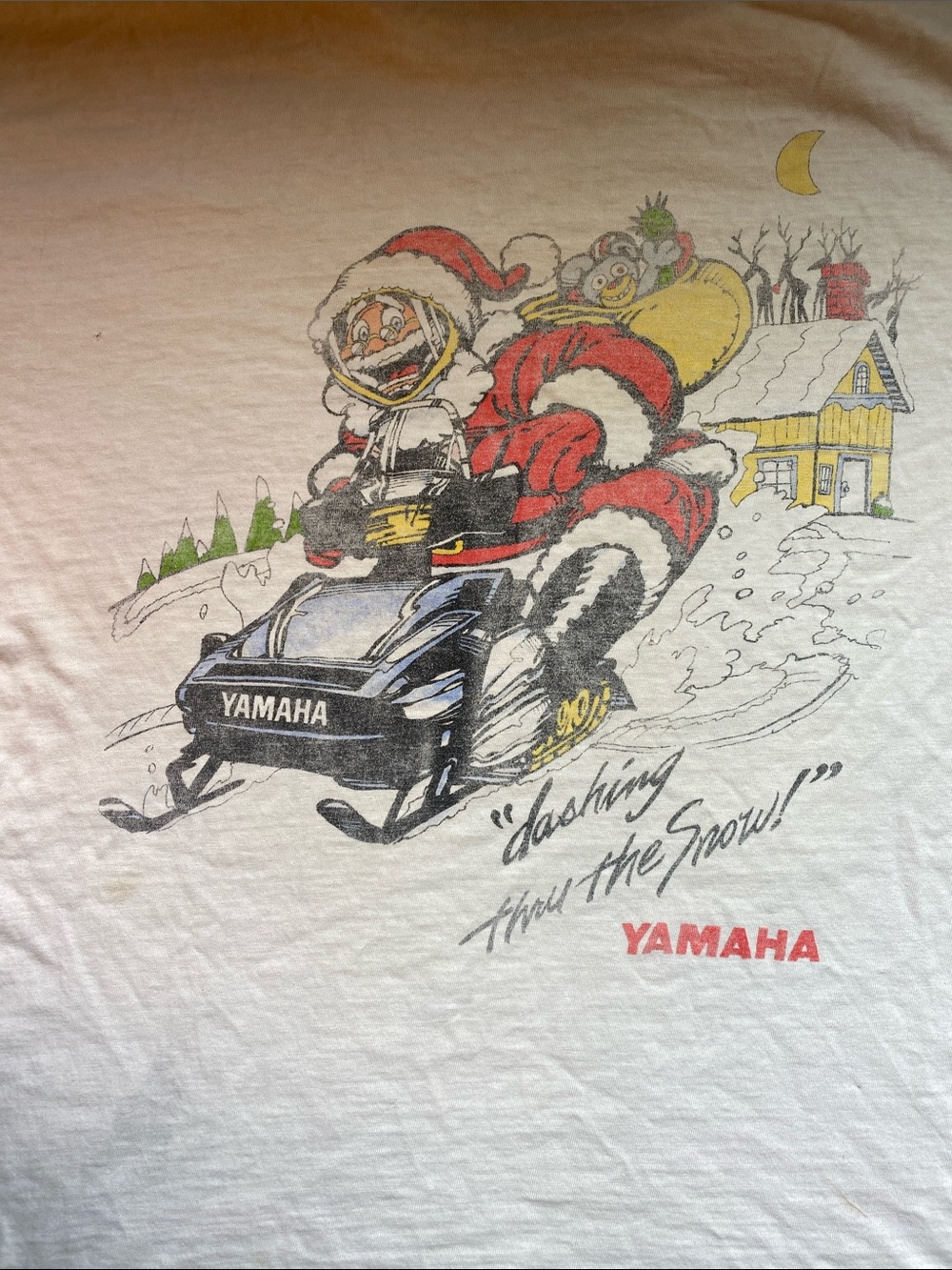 Vintage Yamaha snowmobile Cream Tee (80s?/90s?)